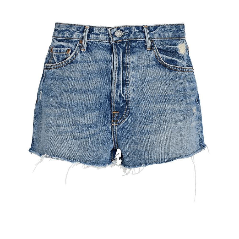 GRLFRND Medium Wash Blue Denim Cindy Cut-Off Jean Shorts Women's Size 30